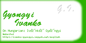 gyongyi ivanko business card